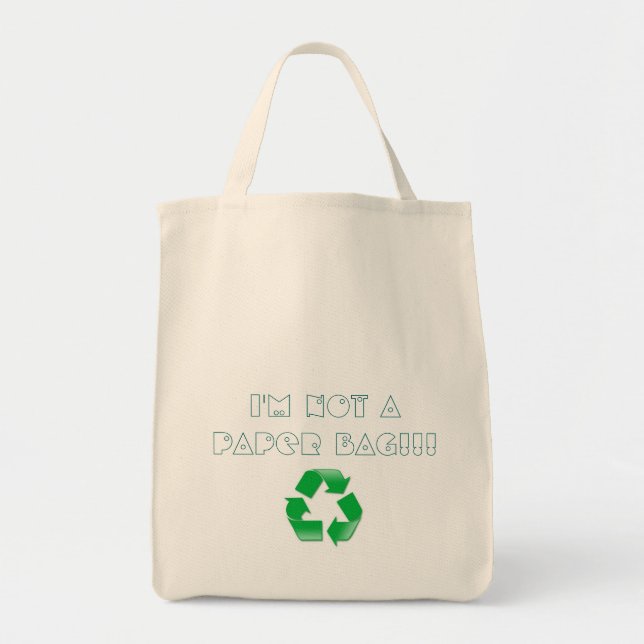 Bolsa Tote Eu não sou um saco de papel, recicl (Frente)