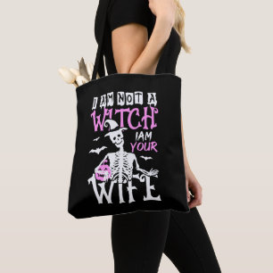 Bolsa Tote Eu não sou uma Bruxa Eu sou sua Esposa Black Hallo