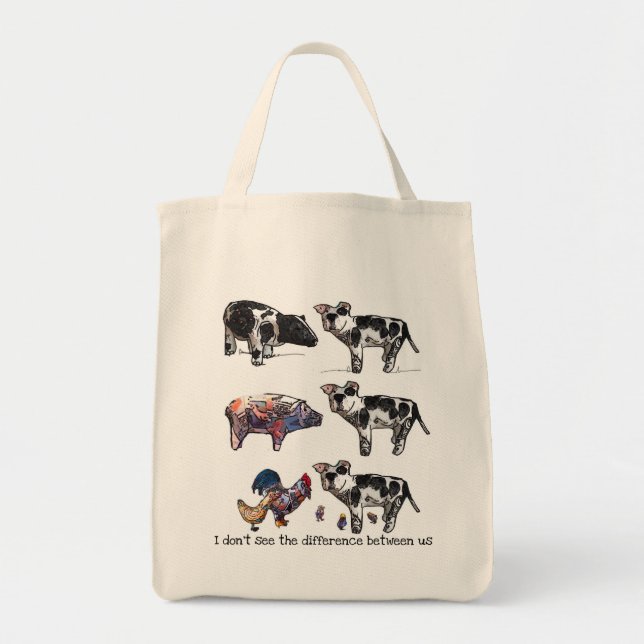 Bolsa Tote Eu não ver a diferença entre nós (Frente)