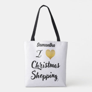 Bolsa Tote Eu ♥️ o Natal comprando mínimo