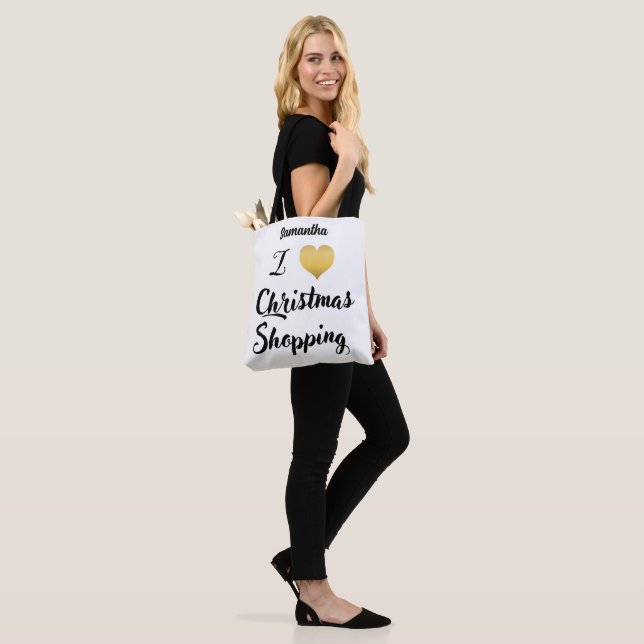 Bolsa Tote Eu ♥️ o Natal comprando mínimo (No(a) Modelo)