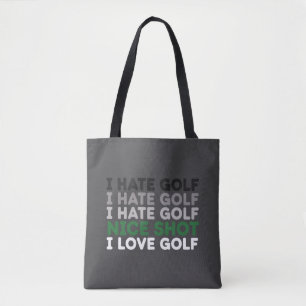 Bolsa Tote Eu Odeio Golfe Ótimo Golpe Eu Amo Golfe Amante do