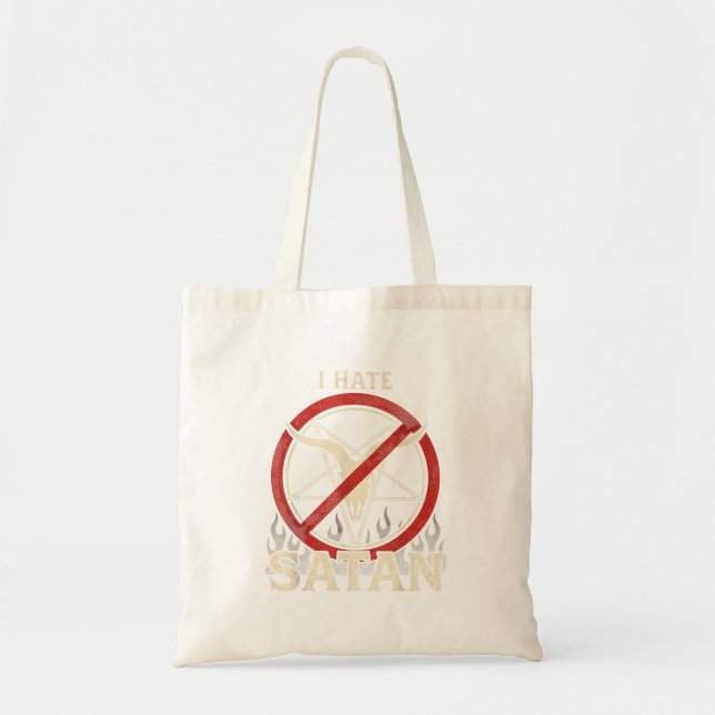Bolsa Tote Eu Odeio Satanás (Frente)