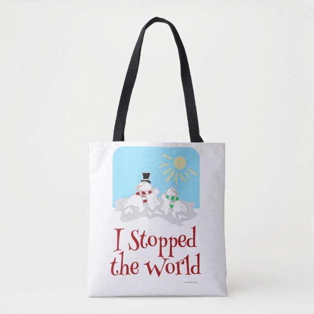 Bolsa Tote Eu Parei O Homem De Neve Do Mundo (Frente)