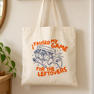 Bolsa Tote Eu Pausar Meu Jogo para o Amante de Lanche das Sob