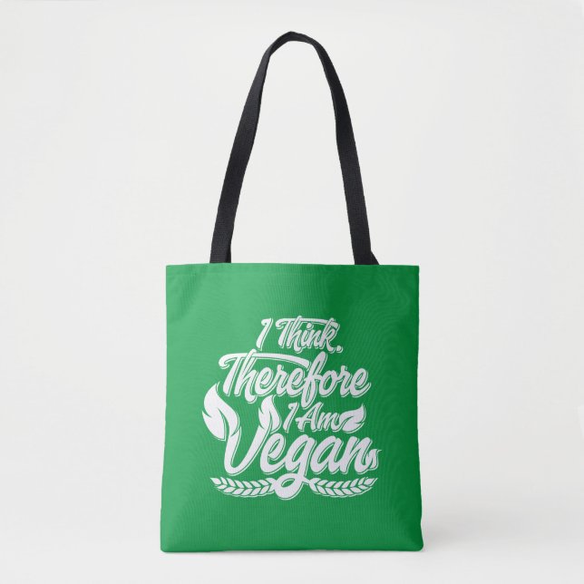 Bolsa Tote Eu Penso, Portanto Sou Vegano (Frente)