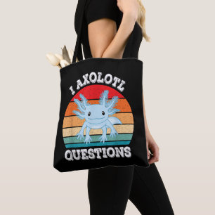 Bolsa Tote Eu Perguntas Axolote Fofo Axolote Engraçado Retro