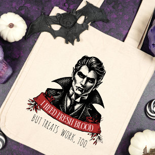 Bolsa Tote Eu Preciso de Sangue Fresco Vampiro Halloween