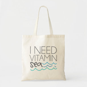 Bolsa Tote Eu preciso o mar da vitamina
