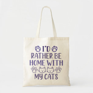 Bolsa Tote Eu Preferencialmente Em Casa Com Meus Gatos