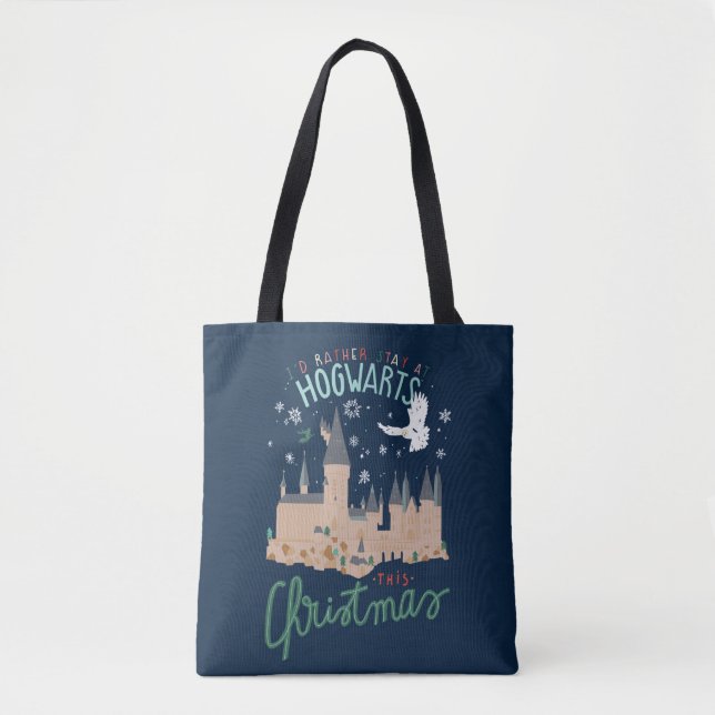 Bolsa Tote Eu Preferencialmente Ficaria Em Hogwarts Este Nata (Frente)