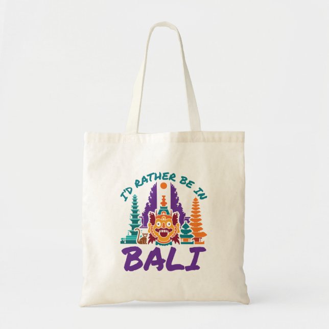 Bolsa Tote Eu Preferencialmente na Viagem de férias em Bali I (Frente)