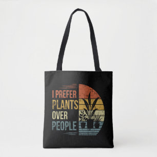 Bolsa Tote Eu Prefiro Plantas a Pessoas Amante de Plantas Ret