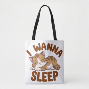 Bolsa Tote Eu Quero Dormir Design de Arte Digital