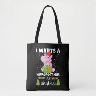 Bolsa Tote Eu Quero Um Hippopotamus Para O Natal