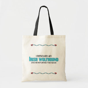 Bolsa Tote Eu salvei um Wolfhound irlandês (o cão masculino