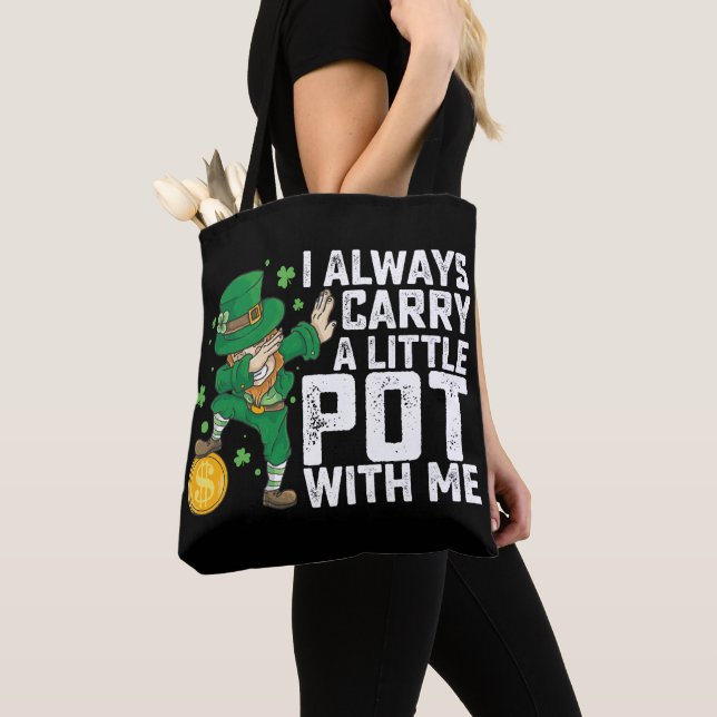 Bolsa Tote Eu Sempre Levo Um Pequeno Pote Comigo St Patrick's (Close Up)