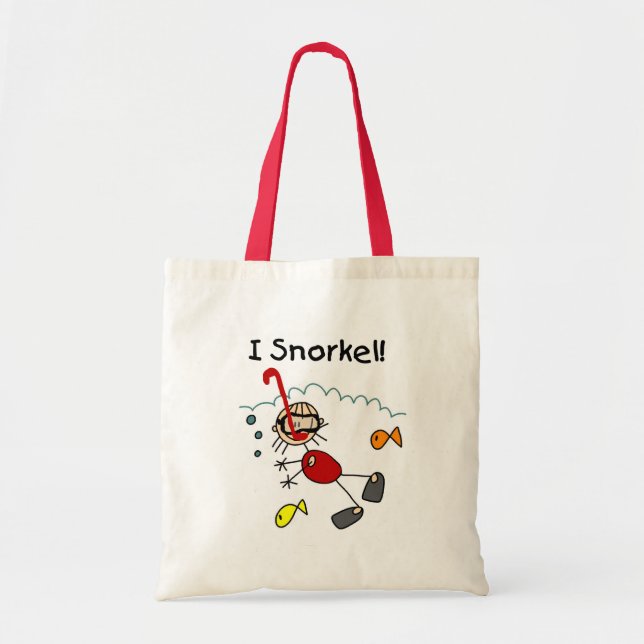 Bolsa Tote Eu Snorkel figura saco da vara (Frente)