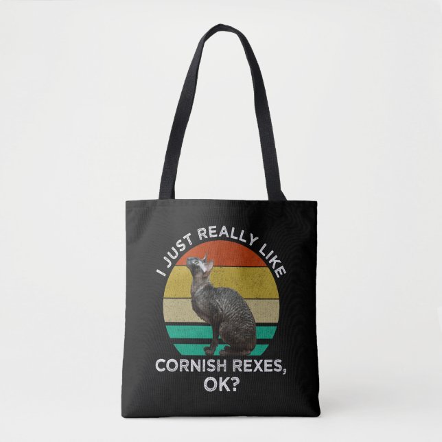 Bolsa Tote Eu Só Realmente Gosto de Cornish Rexes, OK? (Frente)