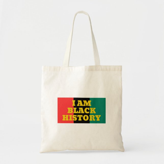 Bolsa Tote Eu sou a história negra em fontes Douradas (Frente)