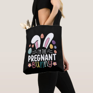 Bolsa Tote Eu Sou a Mãe Coelhinha Grávida Páscoa Família Comb