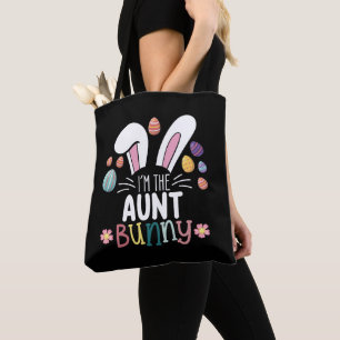Bolsa Tote Eu sou a tia Bunny Páscoa a combinar