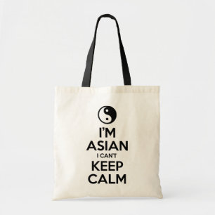Bolsa Tote Eu sou asiático mim não posso manter a calma