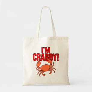 Bolsa Tote Eu sou Crabby Caranguejos Mariscos Caranguejo Cara