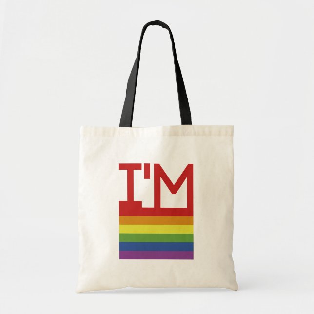 Bolsa Tote Eu sou Gay | Sinalizador arco-íris (Frente)