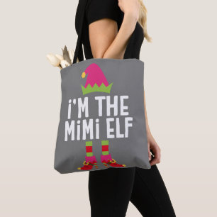 Bolsa Tote Eu sou o Mimi Elf a combinar a fantasia de Natal