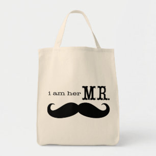 Bolsa Tote Eu sou o Sr. Mustache Grooms Honeymoon