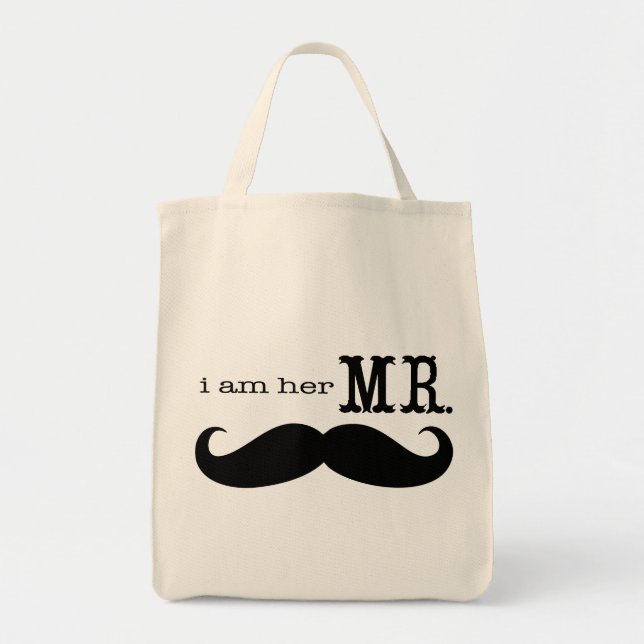 Bolsa Tote Eu sou o Sr. Mustache Grooms Honeymoon (Frente)