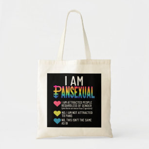 Bolsa Tote Eu Sou Pansexual - LGBTQIA Orgulho Arco-Íris Coraç