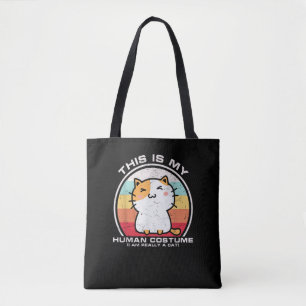 Bolsa Tote Eu sou realmente um gato, uma fantasia humana engr