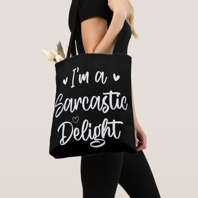 Bolsa Tote Eu sou Sarcástico delicioso Sarcasmo com uma citaç (Close Up)