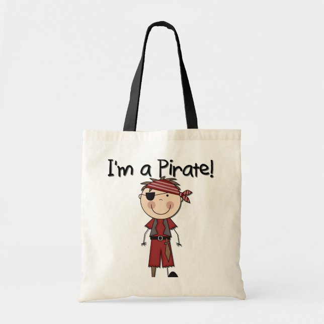 Bolsa Tote Eu sou um pirata - camiseta do menino e presentes (Frente)