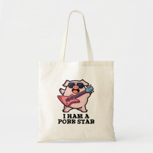 Bolsa Tote Eu Sou Um Pork Star Cute Rock Star Pig Pun