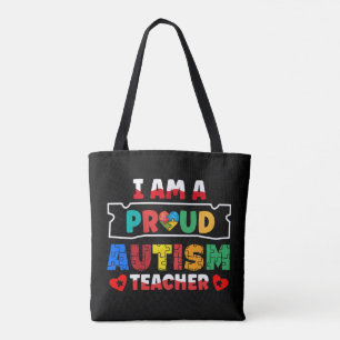 Bolsa Tote Eu Sou Um Professor Autismo Orgulhoso Autismo Cons