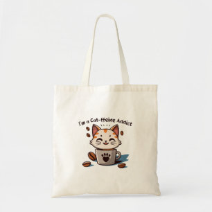 Bolsa Tote Eu sou um viciado em Cat-feína