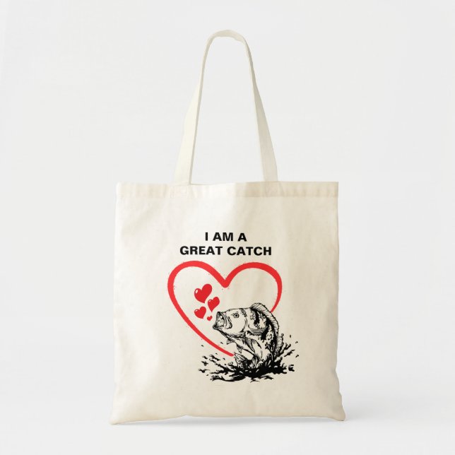 Bolsa Tote EU SOU UMA ÓTIMA OPÇÃO Amor pela Pesca (Frente)