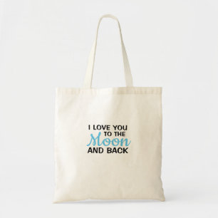 Bolsa Tote Eu Te Amo Até a Lua e de Volta Branco Minimalista