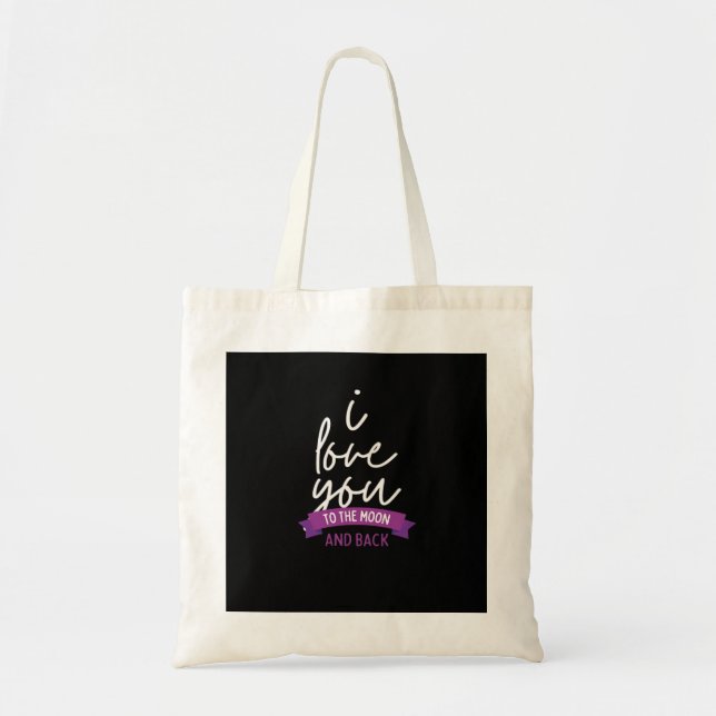 Bolsa Tote Eu Te Amo Até a Lua e de Volta Estética Romântica (Frente)