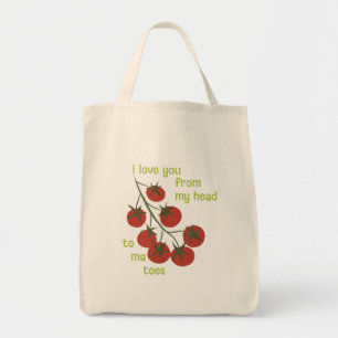 Bolsa Tote Eu te amo da minha cabeça aos meus tomates