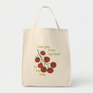 Bolsa Tote Eu te amo da minha cabeça aos meus tomates