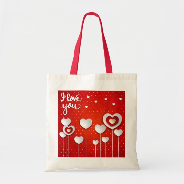 Bolsa Tote Eu te amo em Vermelho (Frente)