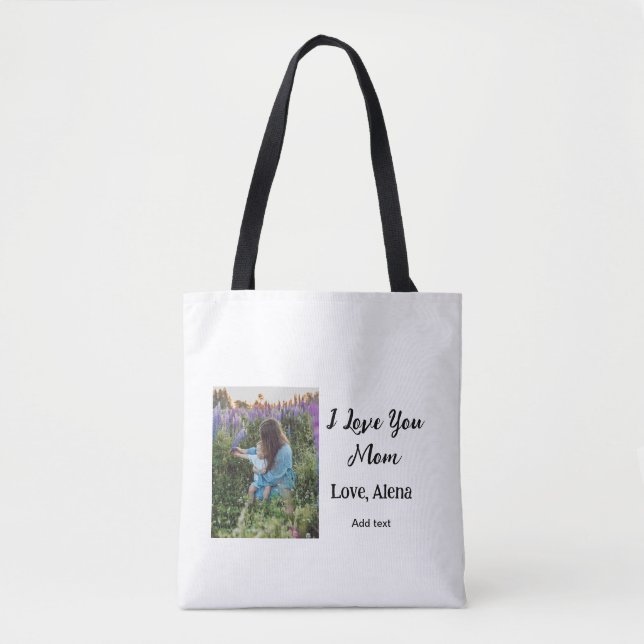 Bolsa Tote Eu te amo mãe dia de as mães elegante adicionar te (Frente)