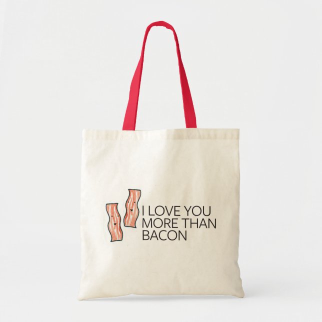 Bolsa Tote Eu te amo mais do que o bacon (Frente)