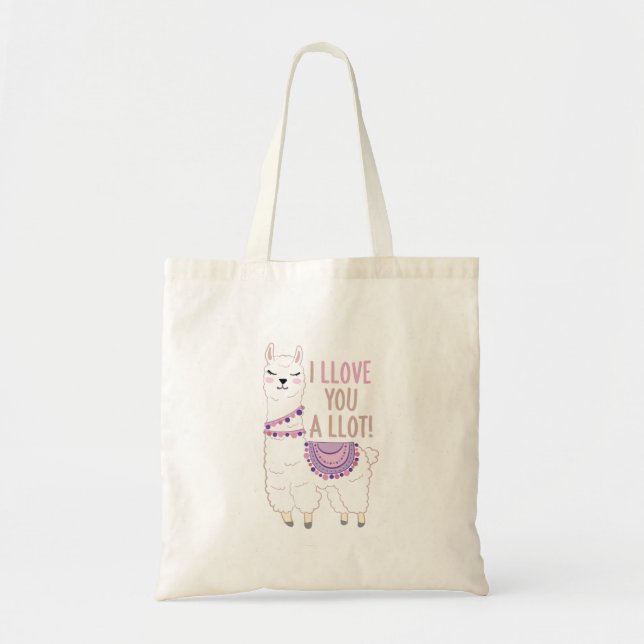 Bolsa Tote Eu te amo muito - Engraçado Llama (Frente)