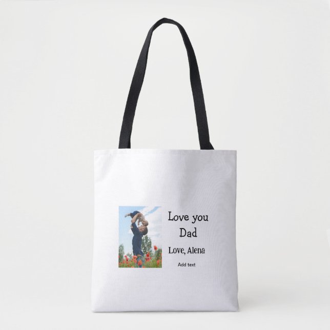 Bolsa Tote Eu te amo pai dia de os pais elegante adicionar te (Frente)