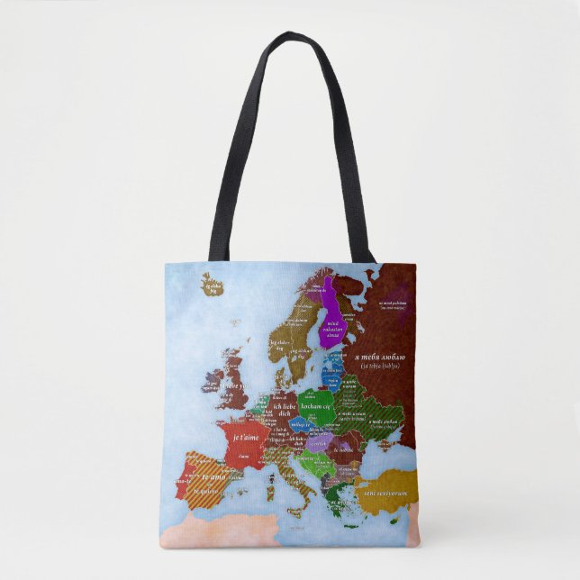 Bolsa Tote Eu te amo saco do mapa (Frente)